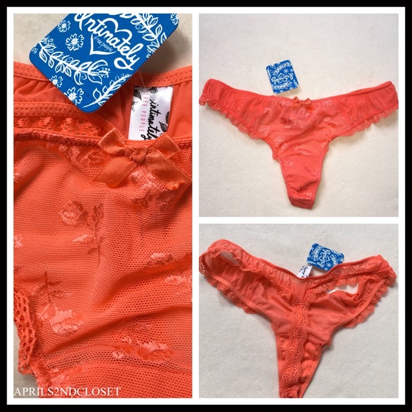 FREE PEOPLE CROCHET LACE THONG UNDERWEAR A3C - Picture 4 of 6